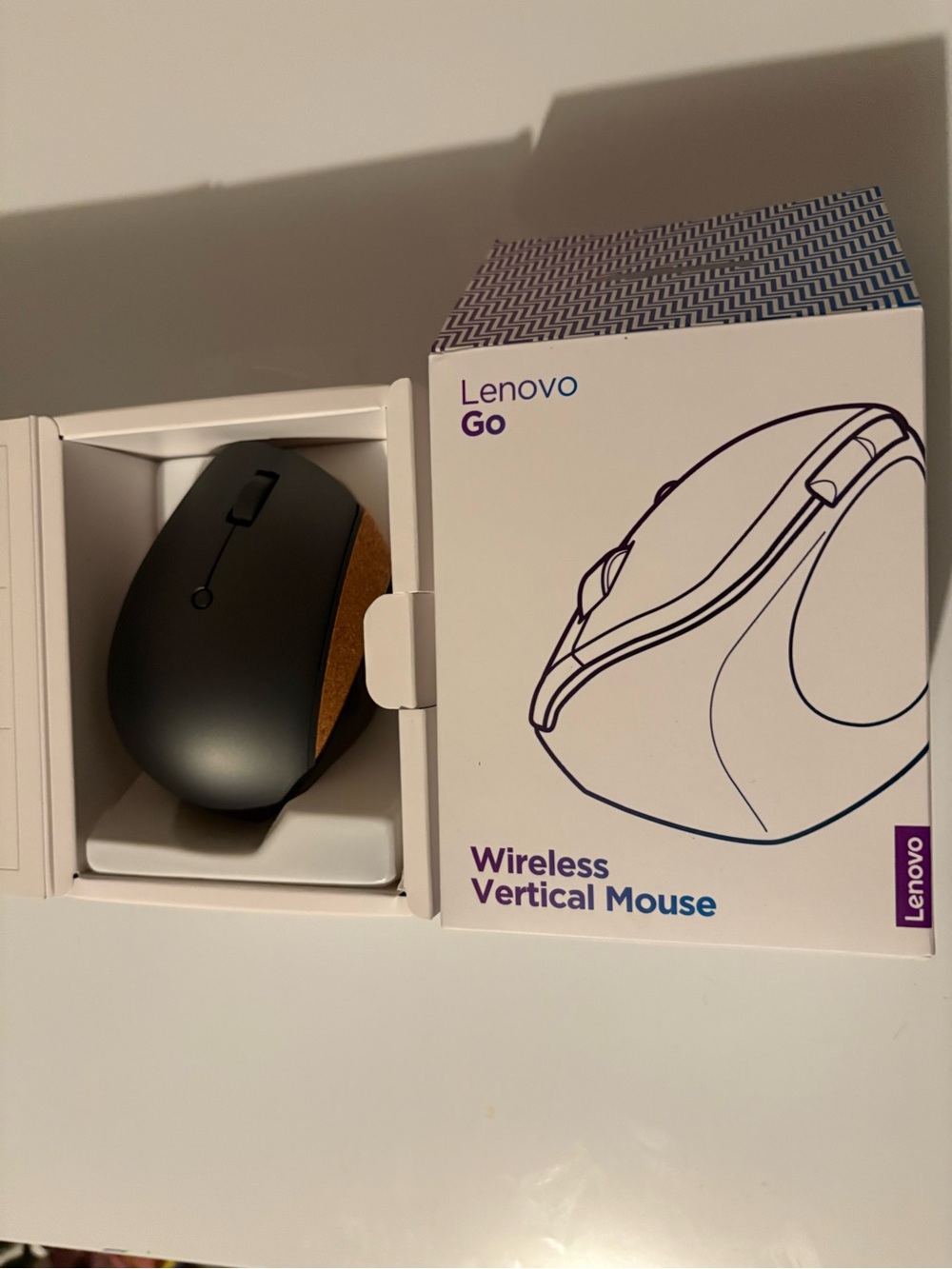 Lenovo Go Wireless Vertical Mouse - Black and Brown